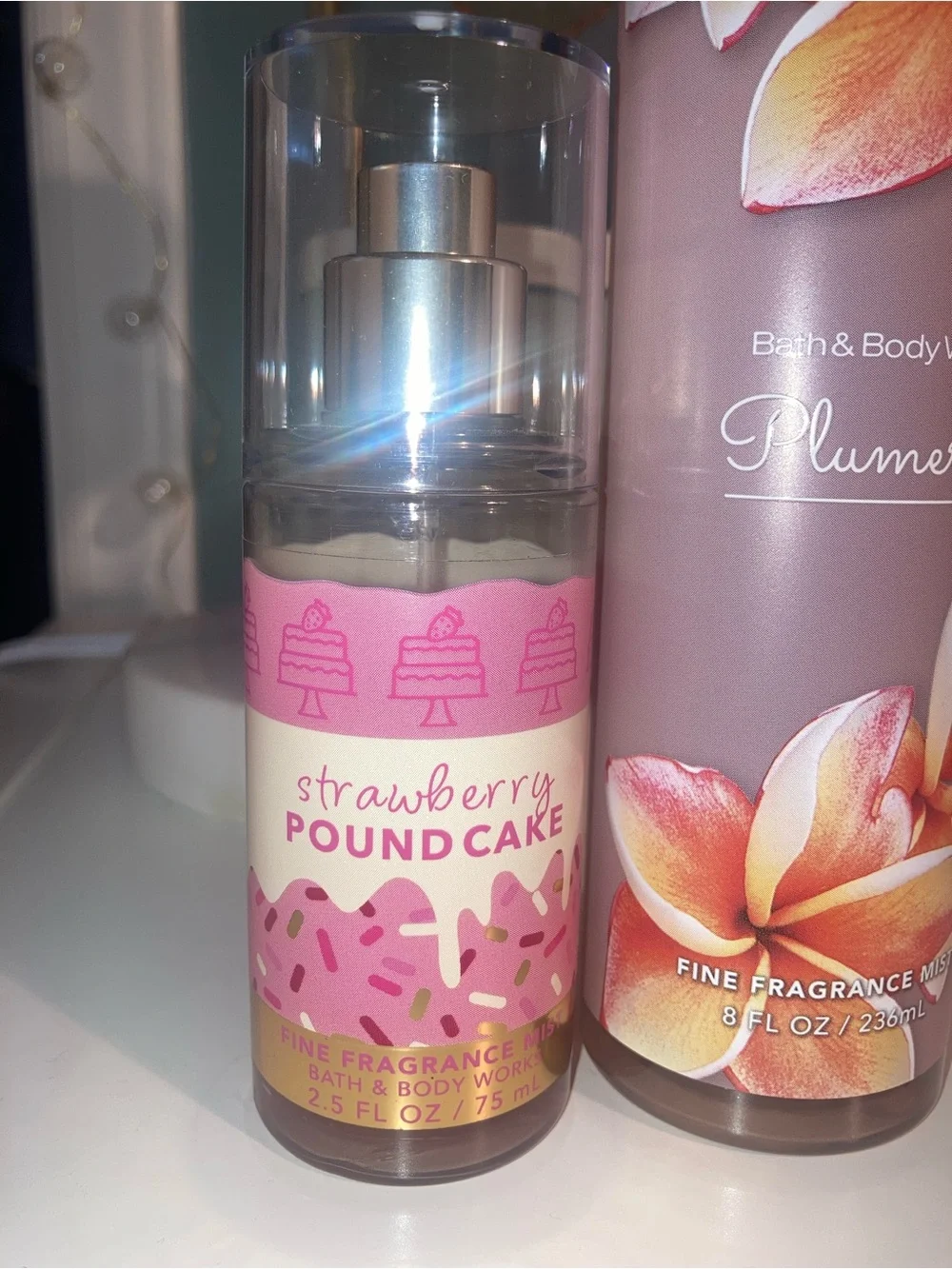Bath & Body Works Plumeria & Strawberry Pound Cake Body Mists